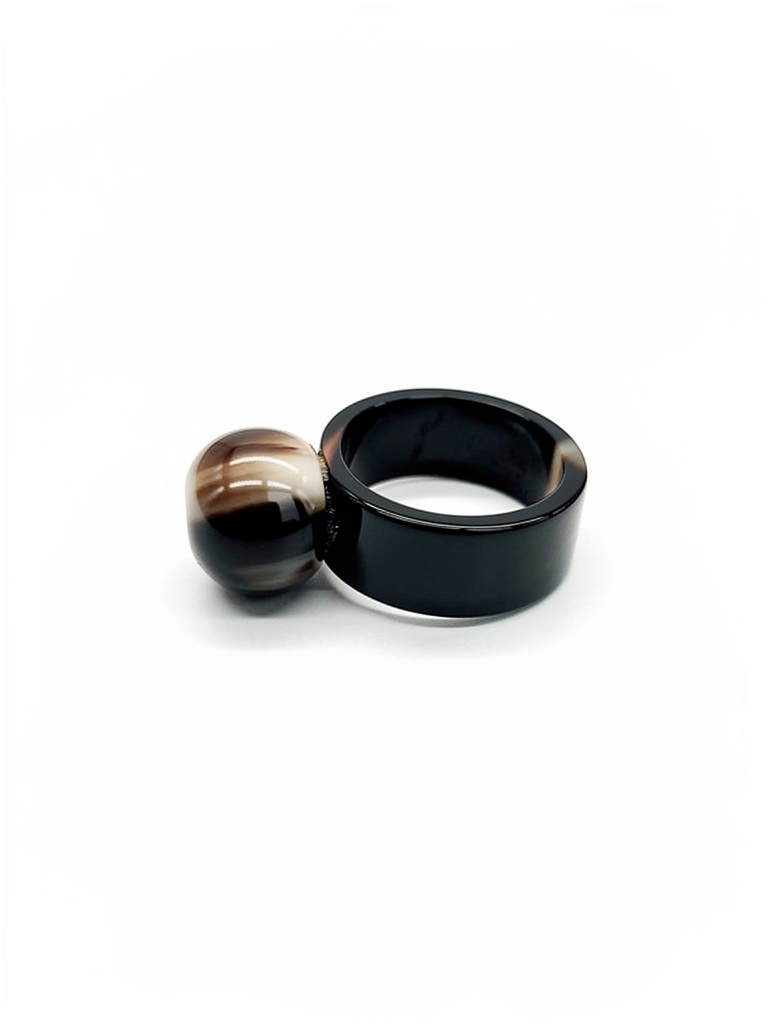 Bague boule Corne Noire