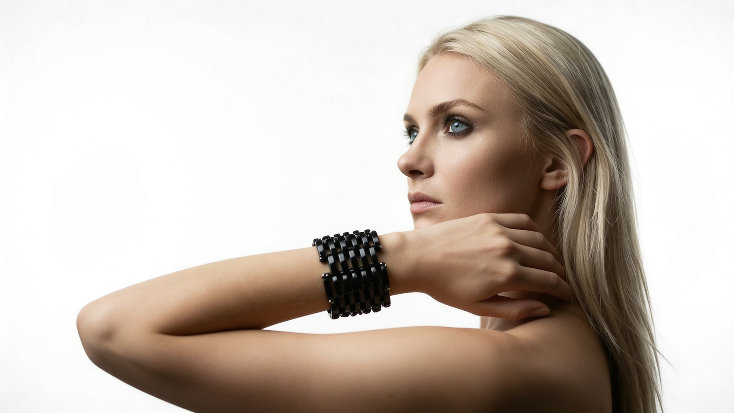 Bracelet Corne Noire & Argent 925