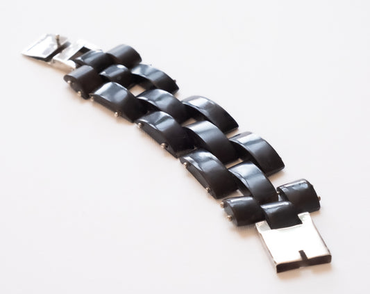 Bracelet en corne noire myen avec argent 925