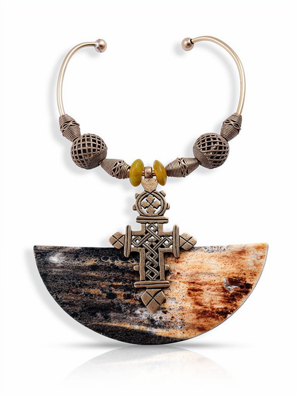 Collier croix éthiopienne