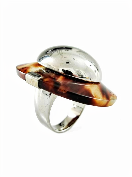 Bague corne marron